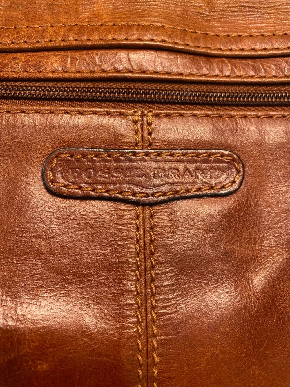 Vintage Brown Leather Fossil Messenger Laptop Bag